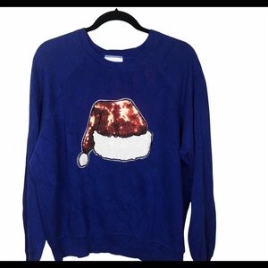 Bassett Walher women’s‎ Christmas Sweatshirts with  sequent Santa Hat Size XL